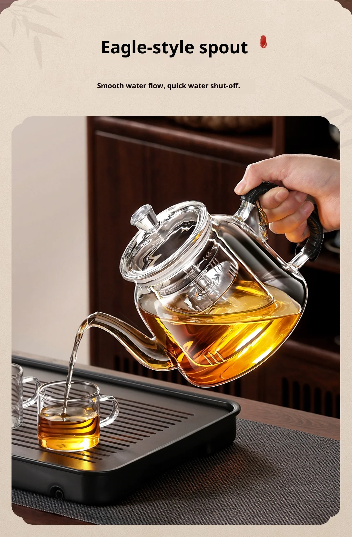 1200ml High Borosilicate Glass Boiling Teapot With Infuser Large ...