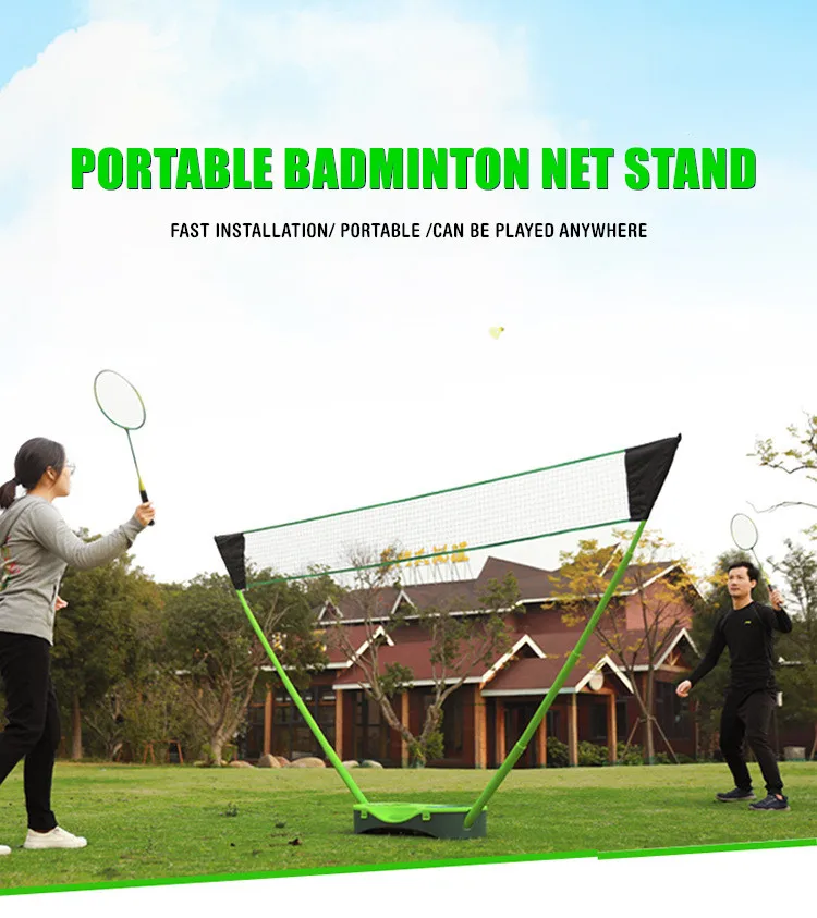 Factory Oem Portable Badminton Net Stand Set Outdoor Folding Adjustable