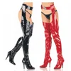 very long boots sexy women thigh high boots waterproof shining PU with zipper