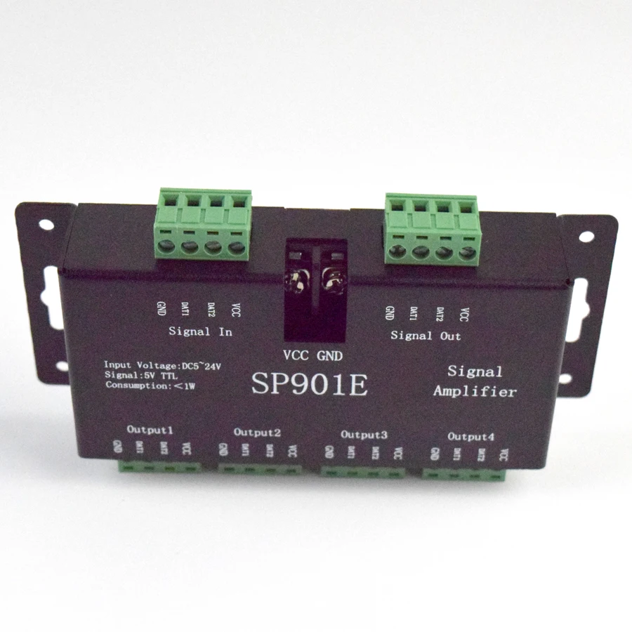 Dc5-24v Sp901e Spi Signal Amplifier For Ws2812b Sk812 Ws2815 Dream ...