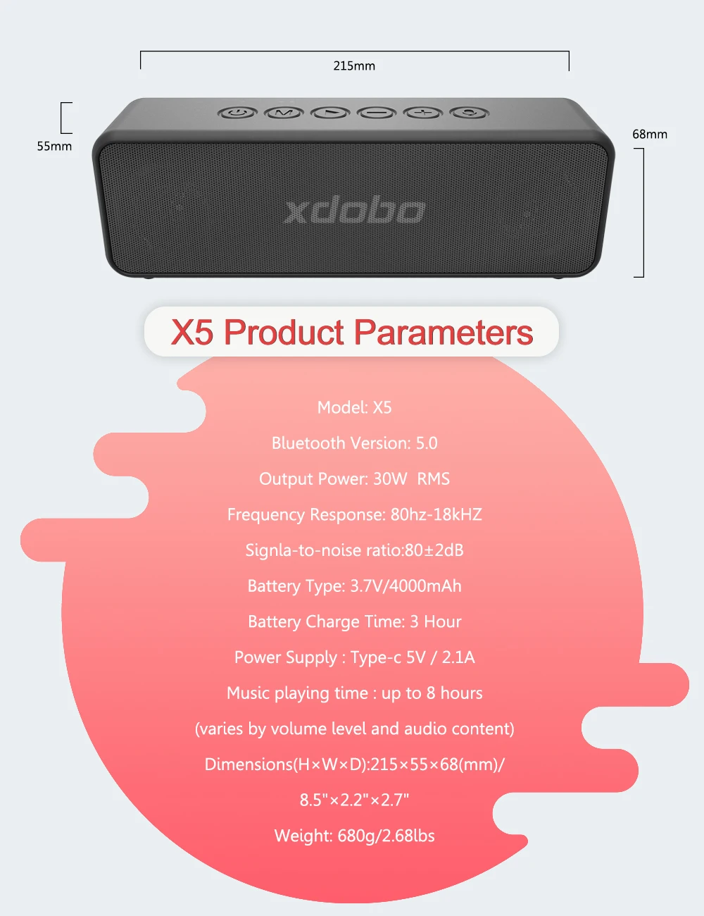 2021 XDOBO Voice Assistant Waterproof BT Portable Outdoor Speaker Super Quality Bluetooth Wireless Speaker - ANKUX.COM