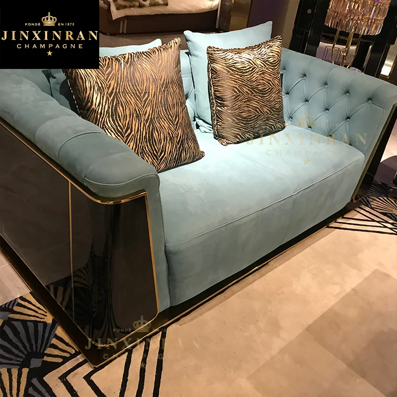 Post Modern Luxury Hotel Furniture Italian Napa Leather Sofas Couches