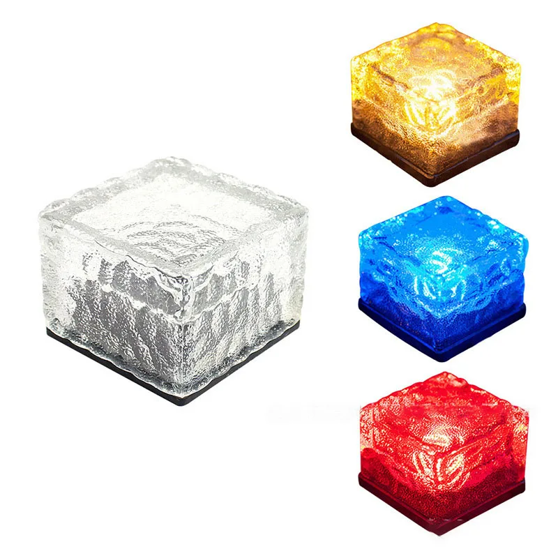 Amazon Wish top selling yard solar ice brick lights lawn underground lights villa garden courtyard LED decorative lights