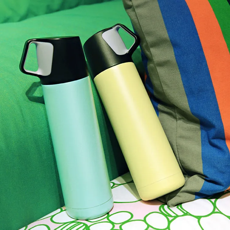 High-End 304 Stainless Steel Vacuum Flask 500ml Sport Style with Lid for Camping and Drinkware Includes Logo Coffee Cups