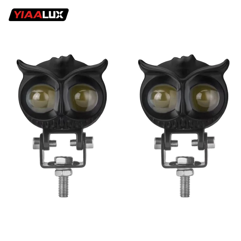 Owl New Design White/amber Color Motorcycle Led Headlight High Low Beam Mini Driving Light Spot Motorcycle Light manufacture