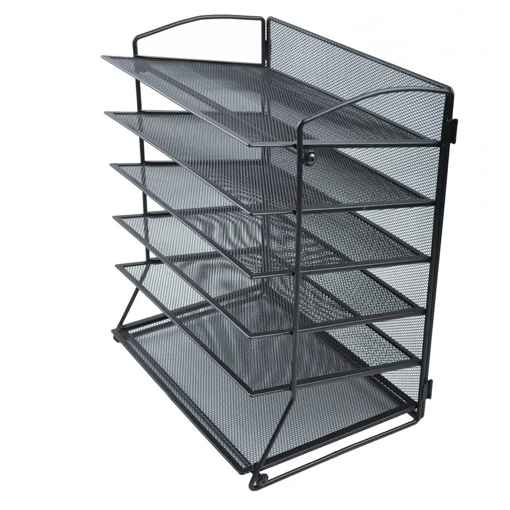 Multifunction 6-tier Mesh Desktop Document Metal Holder Letter Tray 