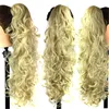 2019 Clip In Hair Multicolor Headwear Claw Pony Tails Hair Extensions Synthetic Soft Silky Women Head Curly Long Horsetail Wig