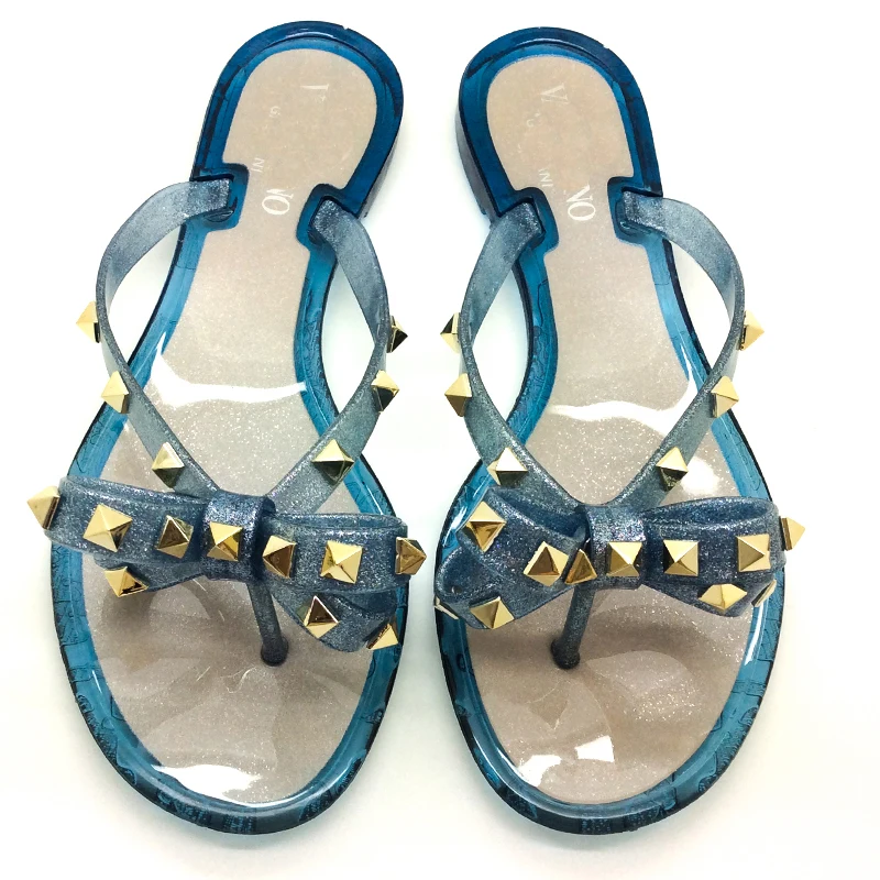 rivet jelly sandals
