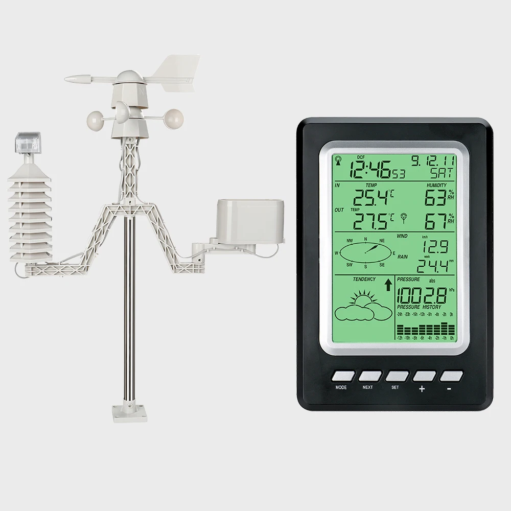 Wireless Digital Weather Station With Rain Gauge And Wind Speed