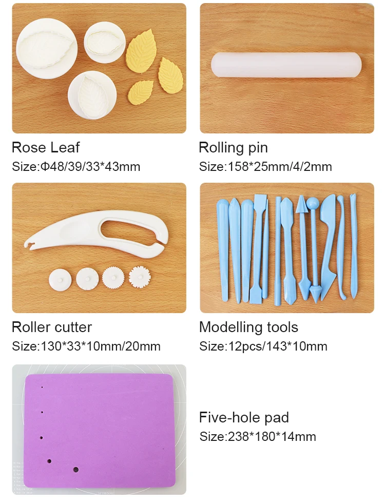  fondant cake decorating tools set