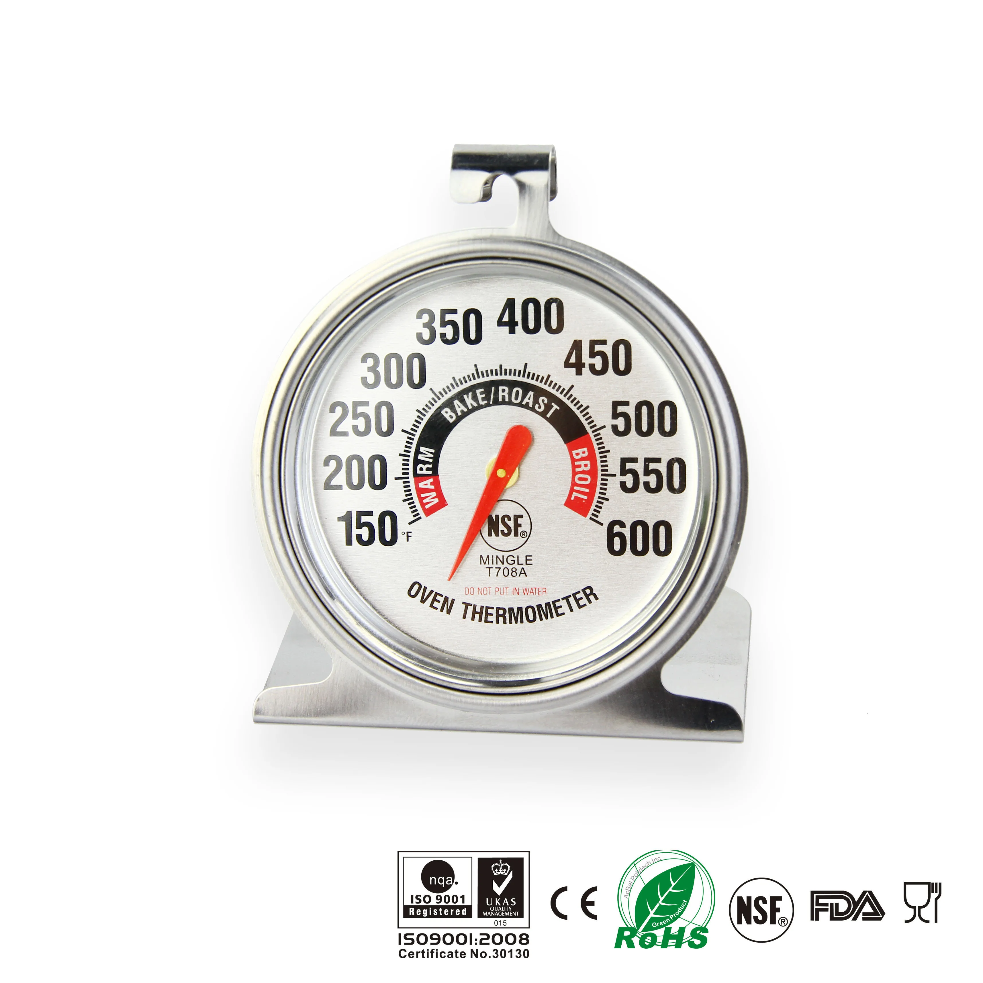 Oven Thermometer Durable Bimetal Thermometer Easy To Read Fast Reading for Ovens Grill 