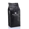 Custom Printed Matt Black Aluminum Foil 250g 1kg 12oz Flat Bottom Coffee Bean Packaging Bag With Valve