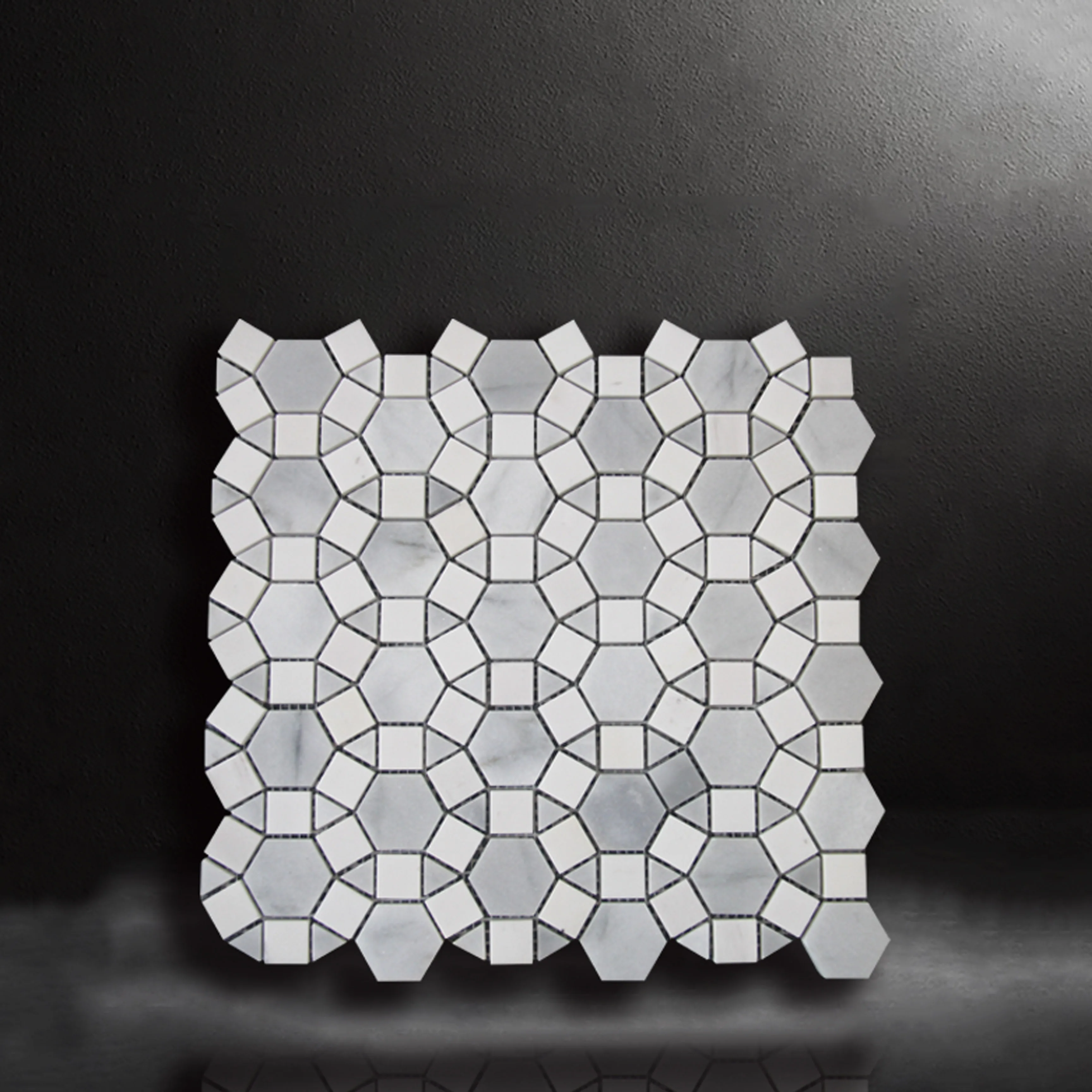 白色不规则天然石材大理石马赛克瓷砖