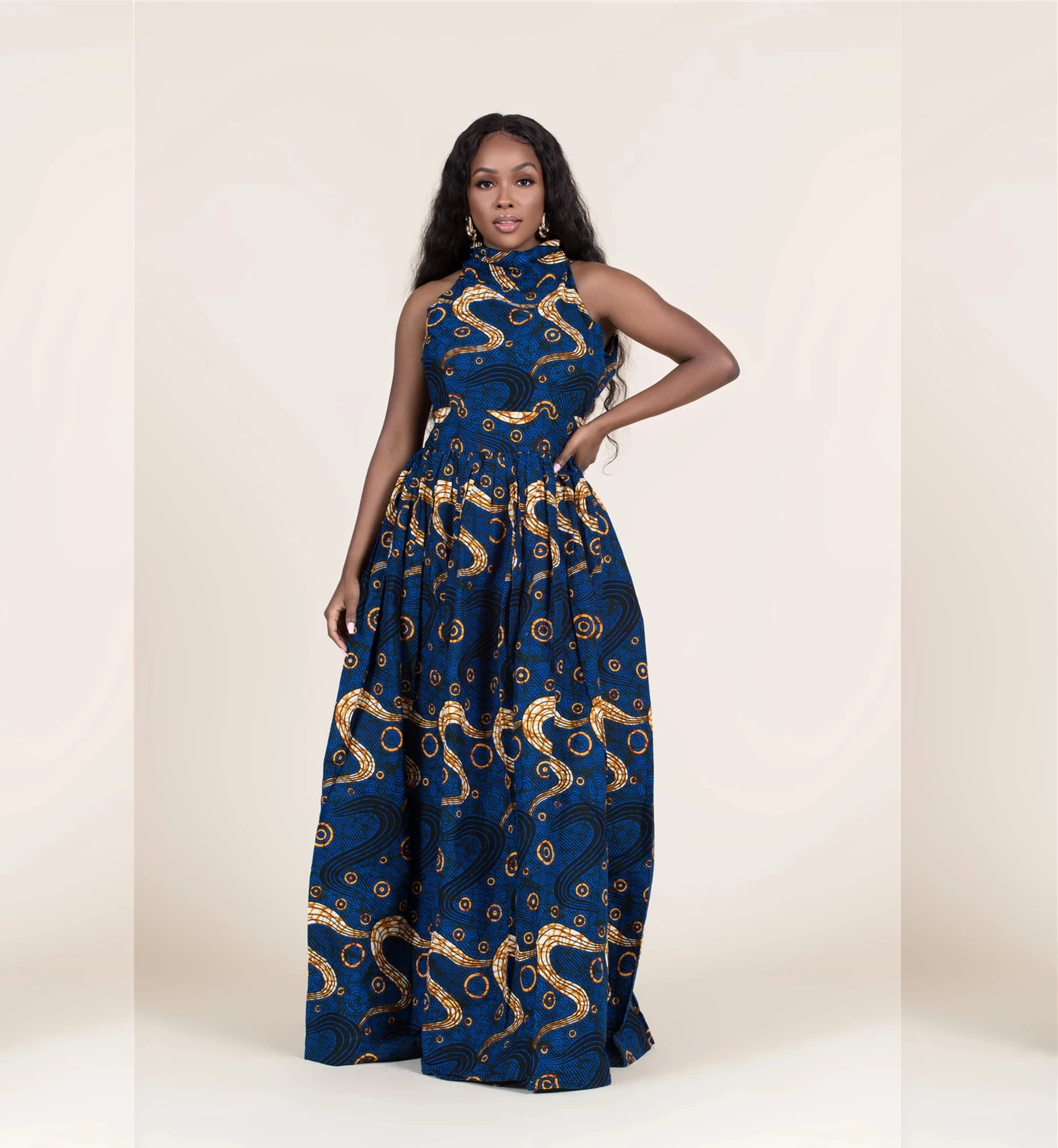 2021 Summer African Maxi Dresses Women 
