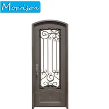 Китай поставщик Необычные безопасности стальные двери декоративные один кованого железа входные двери