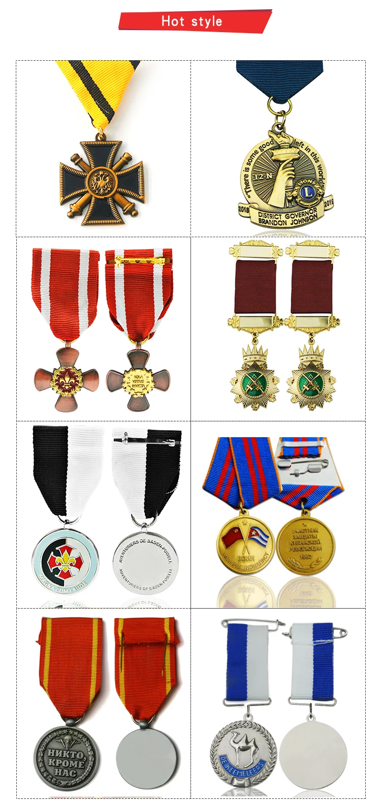 Factory Wholesale Custom Award Medallion Us Military Honor Medal With