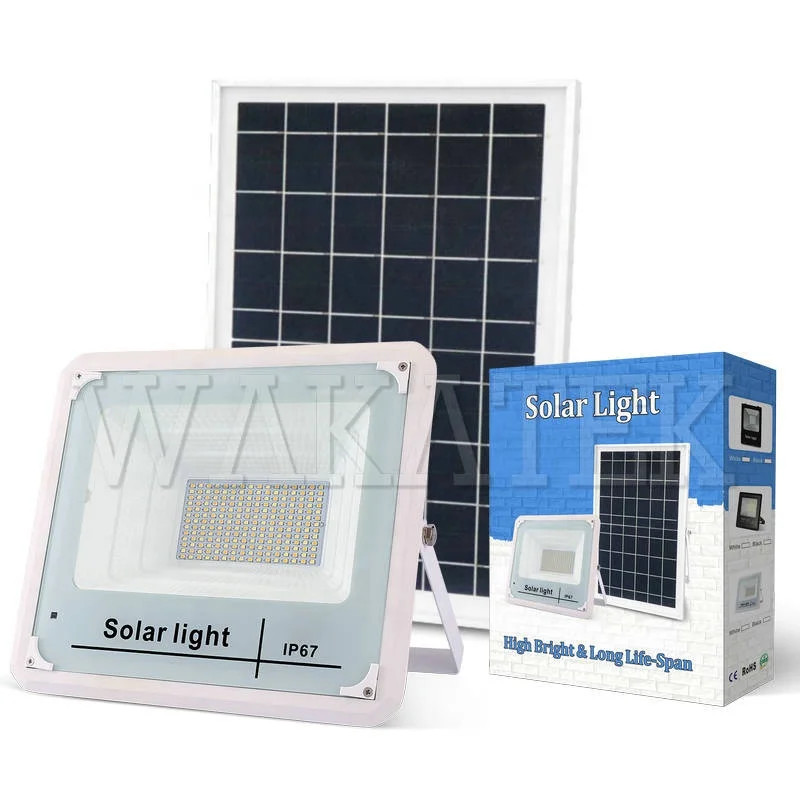 WAKATEK 3 colors adjustable solar lights Lithium Battery 150W solar flood light for home outdoor