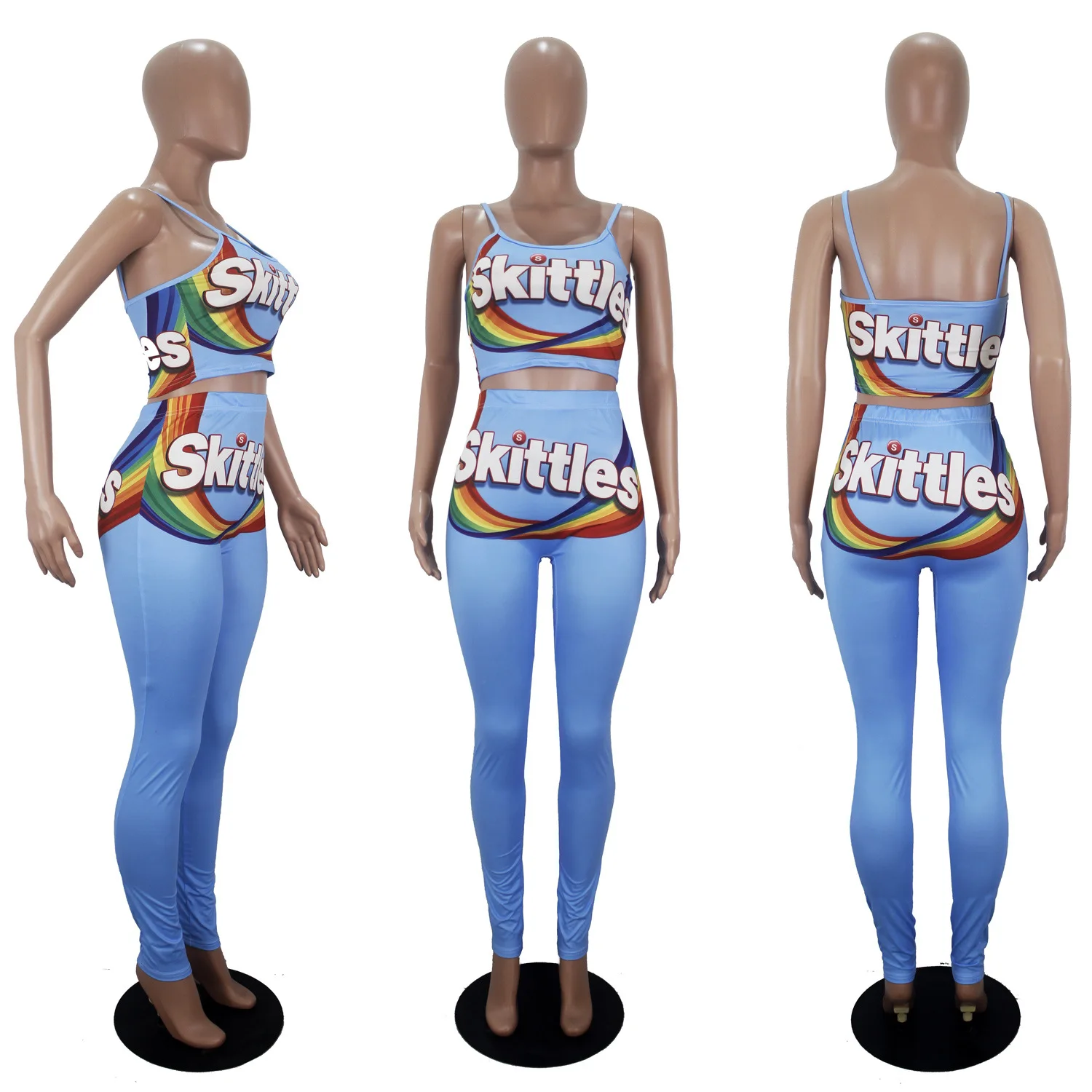 Women Clothing Two Piece Booty Set Outfits Long Gusher Snickers Candy