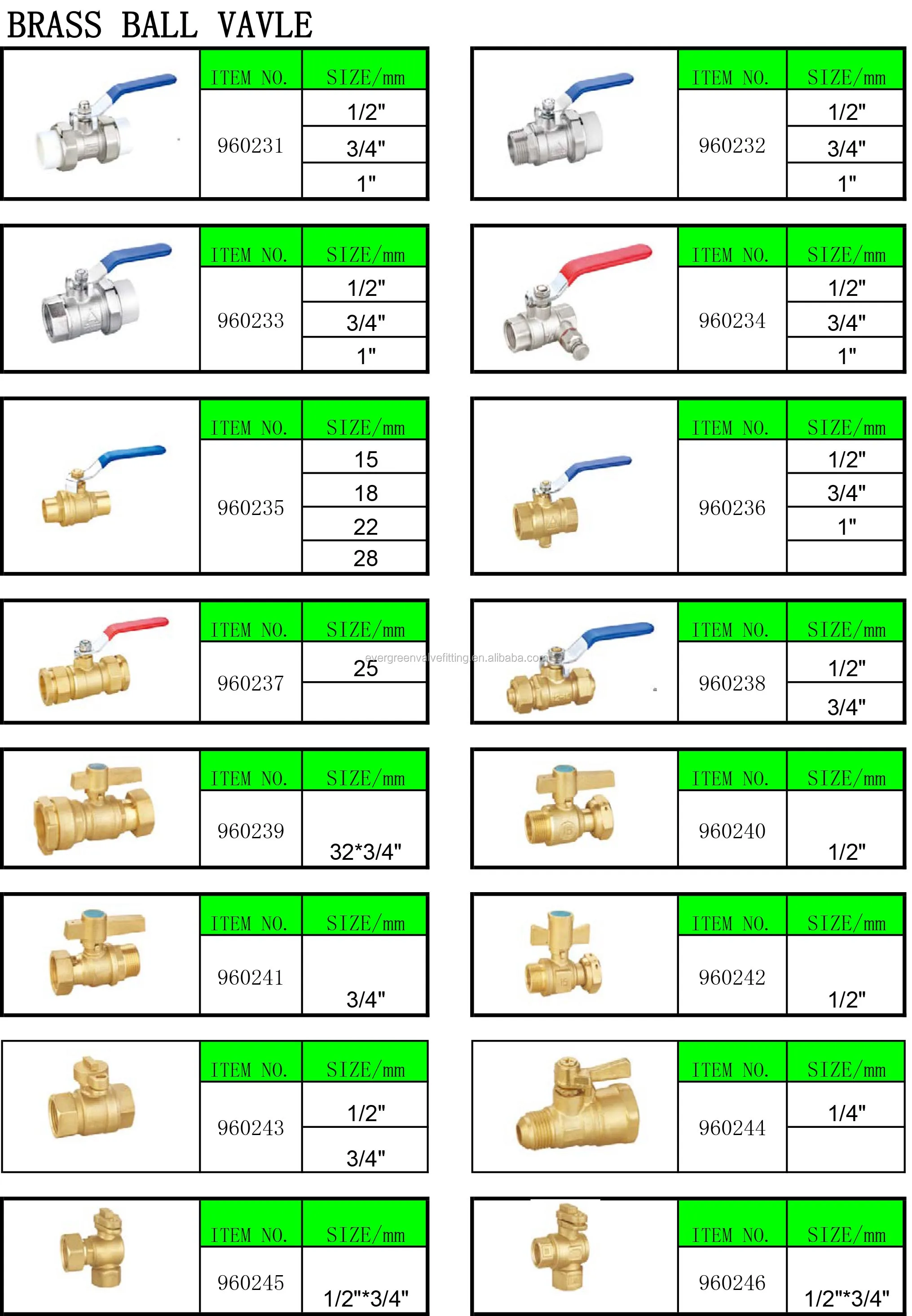 brass ball valve 9602
