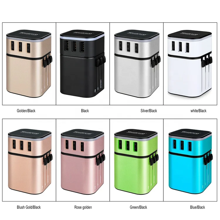 universal plugs usb travel adapters luminous logo promotional gifts for hotel.jpg