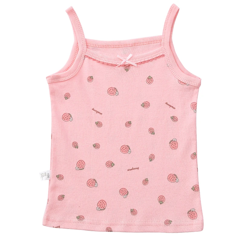 
Baby Girls Tagless Cami Scoop Neck Undershirts Cotton Tank with Trim and Strap 
