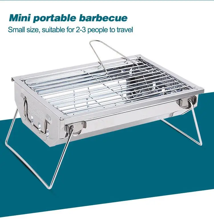 portable Barbecue Grill foldable BBQ grill outdoor small bbq stainless steel grill for Camping