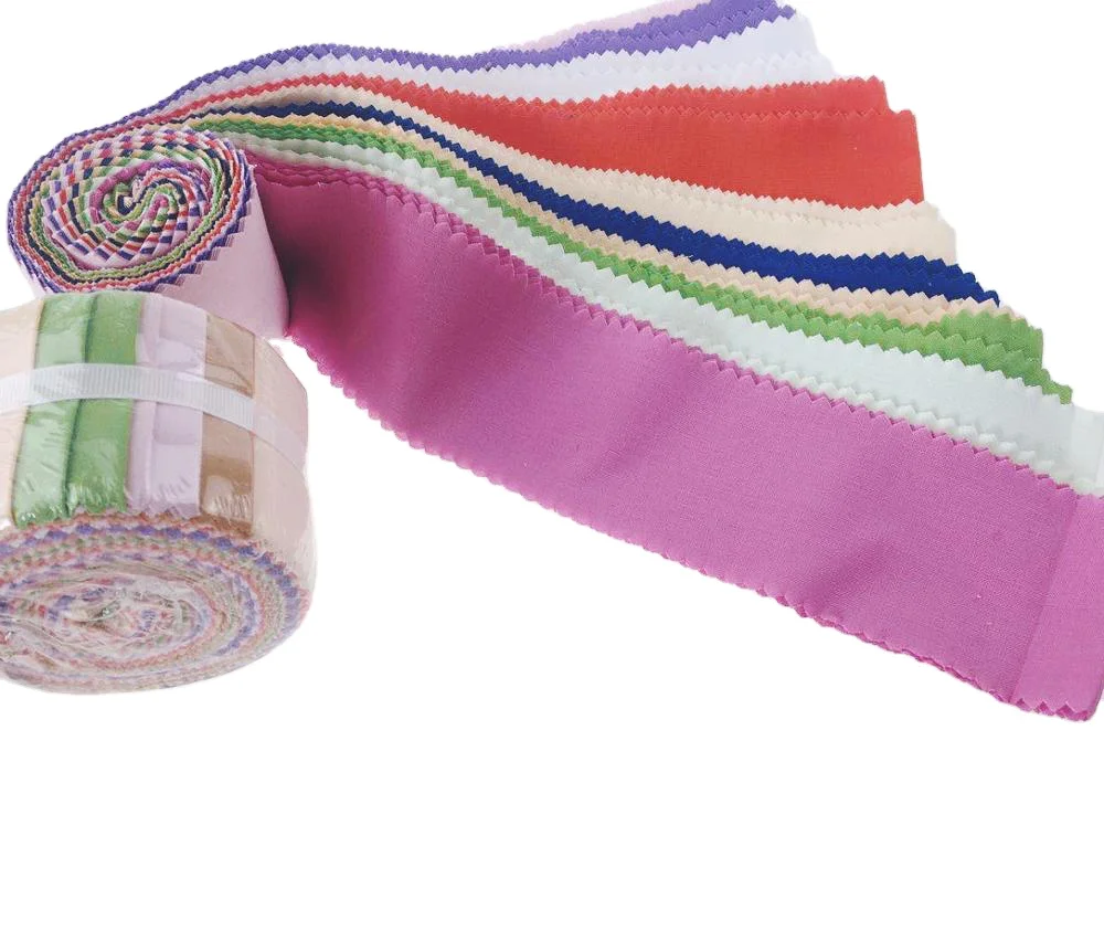 2.5"x44" 100 Cotton Woven Quilting Fabric Solid Color 20 Piece Jelly