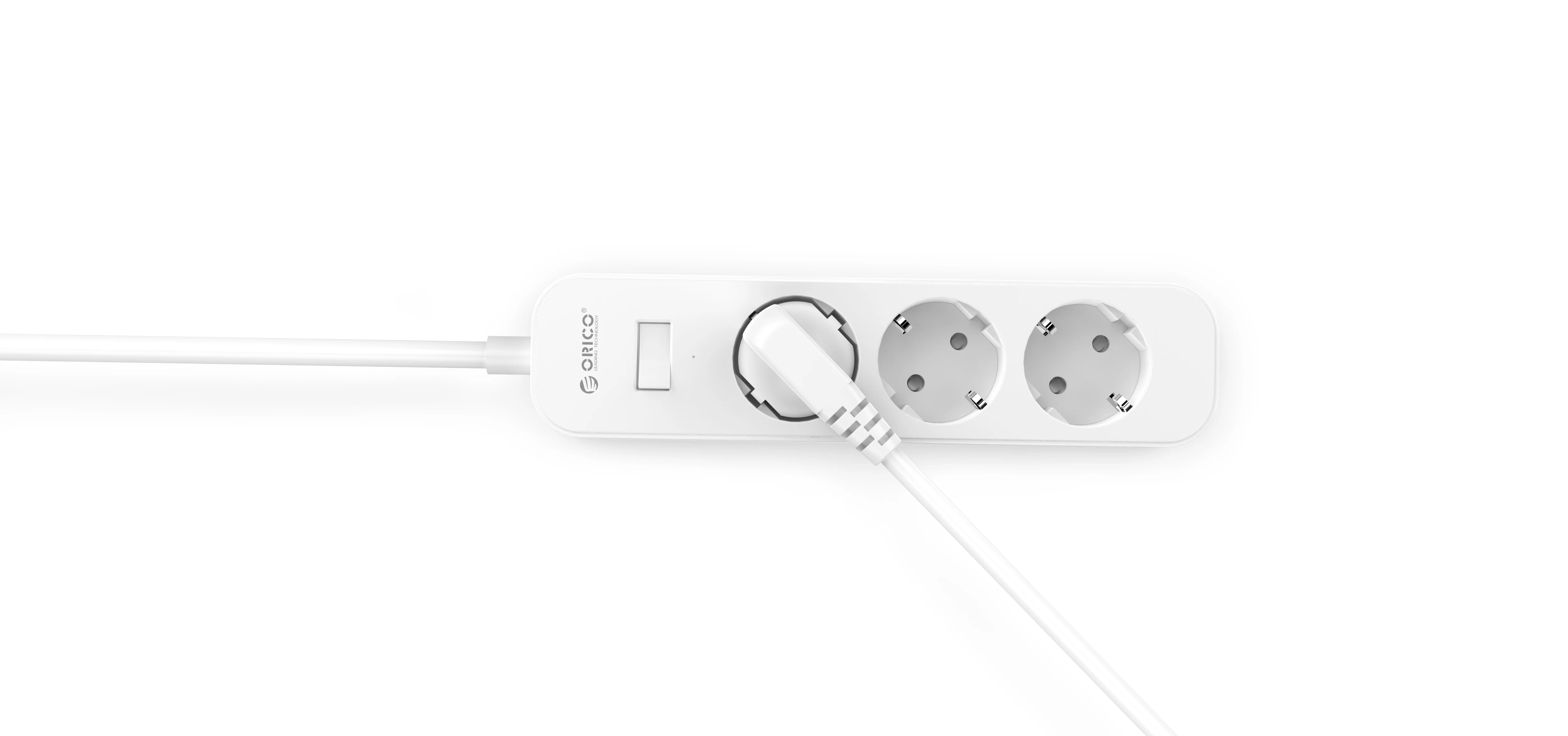 3 AC outlet extension socket without USB power strip with overload protection