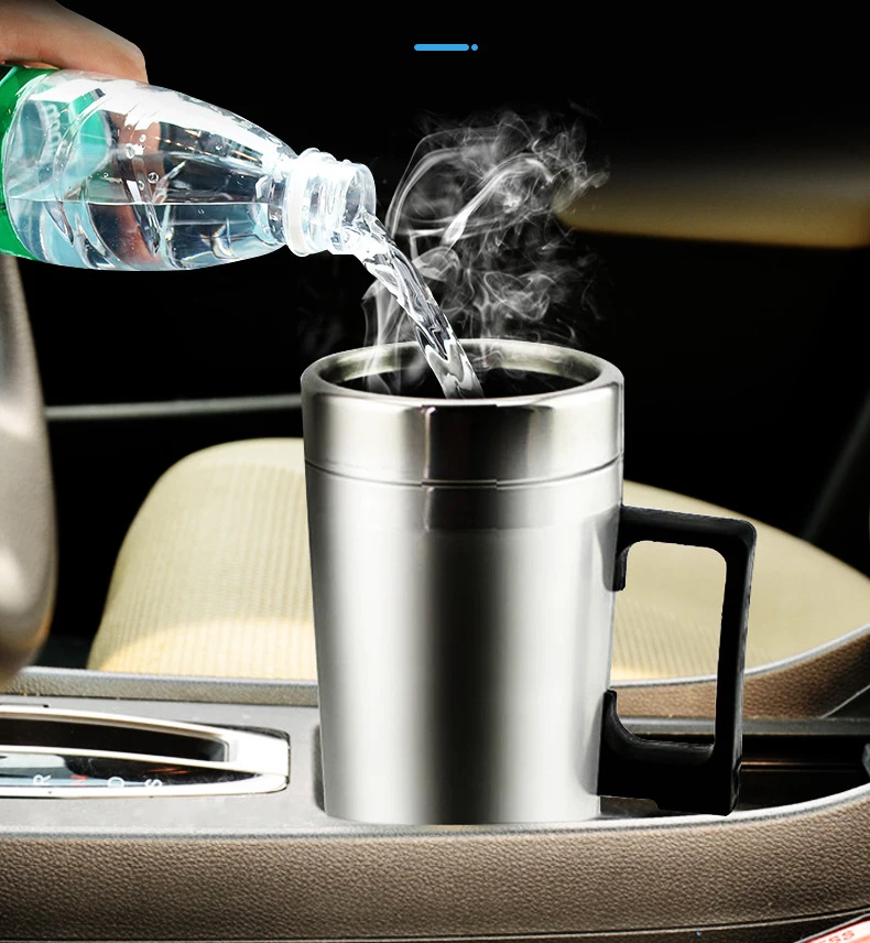 High Quality Car Electric Heat Cup Travel Coffee Heat Cup Aluminum