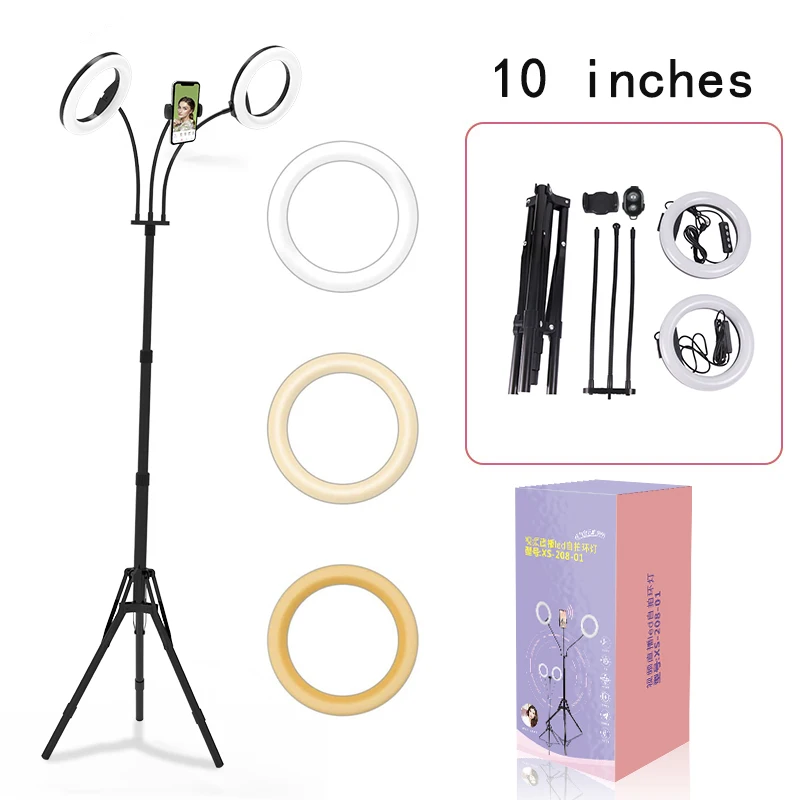 Amazon [2700K-6000K]10 inch selfie led circle ring light with tripod stand living room photography fill ring light