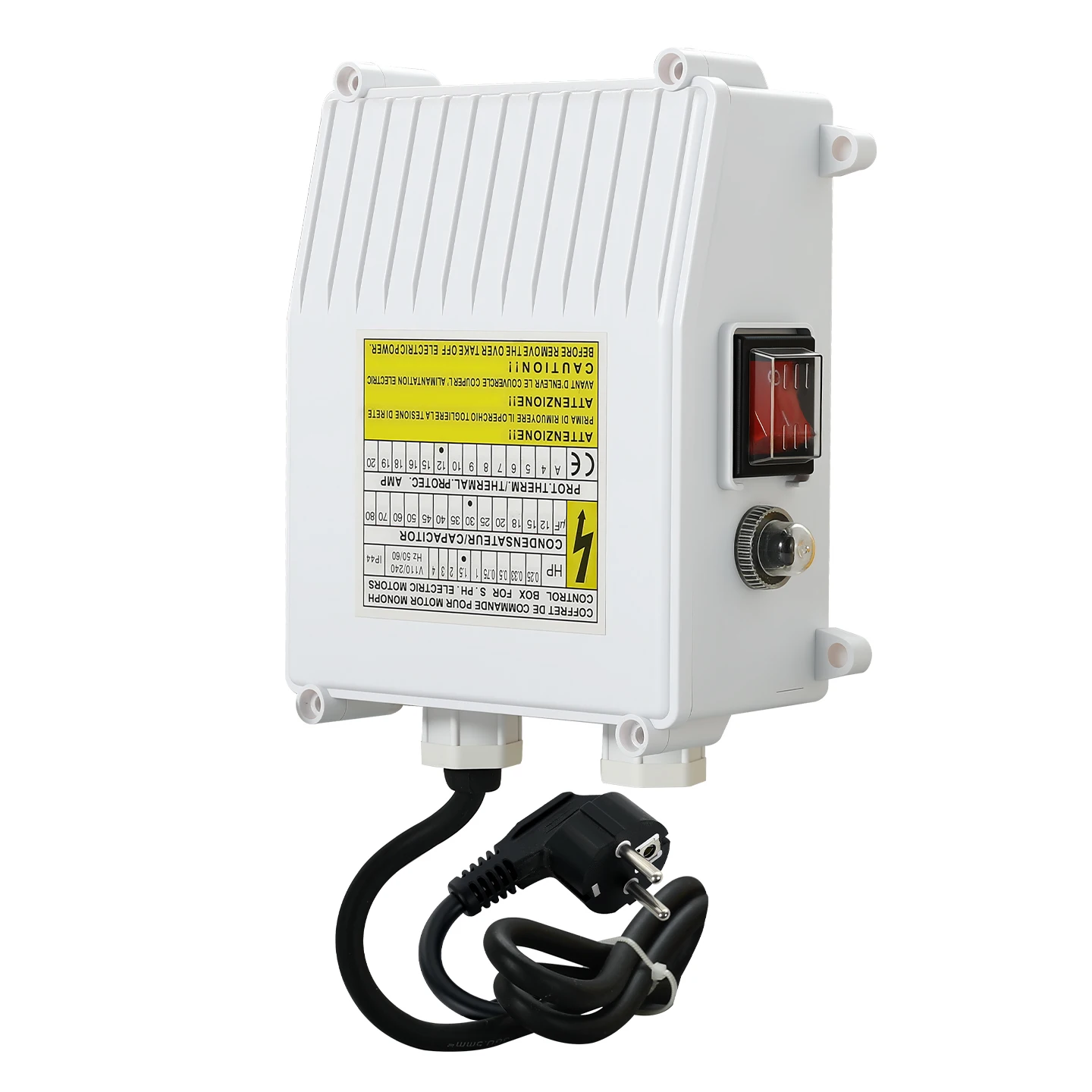Well Pump Control Box – 370W Submersible Pump External Switch Controller With Thermal Protection, US Plug 110V
