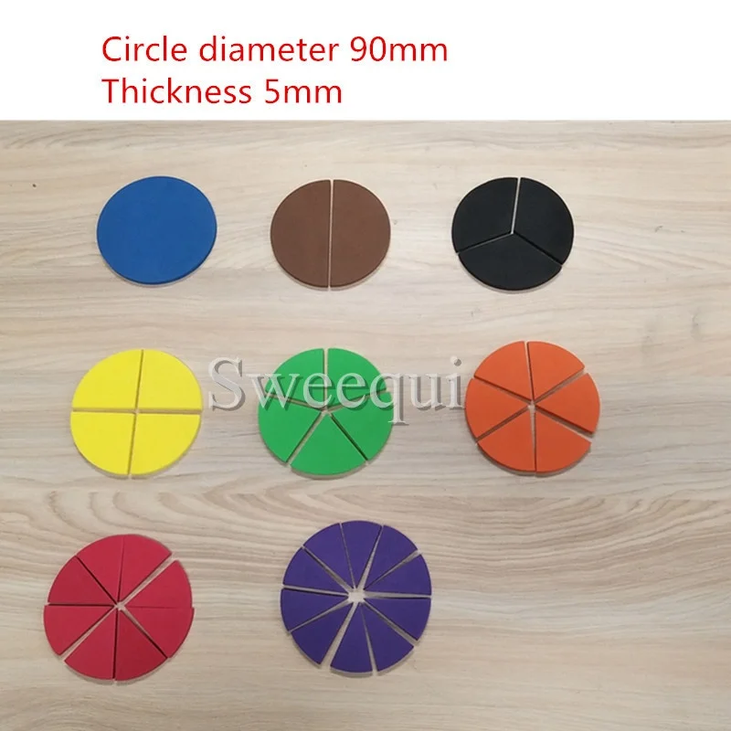 12pc Math Fraction Circles for Children Kids Student School Educational Toy PLF 