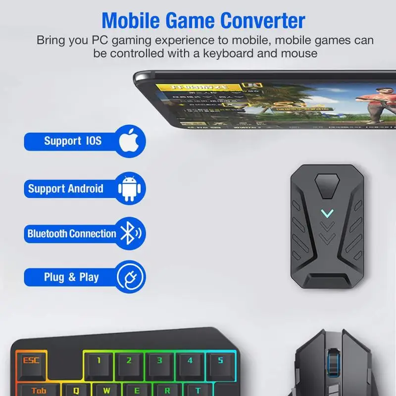 Pubg conversor de jogo mistura teclado mouse conversor estação