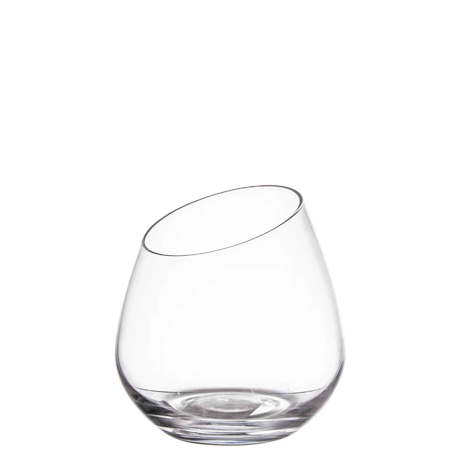 Samyo Handmade Hot Sale Angled Rim Crystal Wine Glass Slanted Drinking