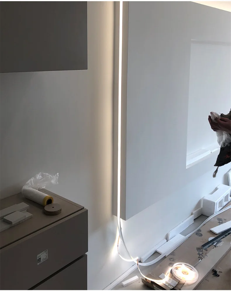 product no drill required flexible led strip light with easy installation ceiling edge linear silicone sleeve profile light-11