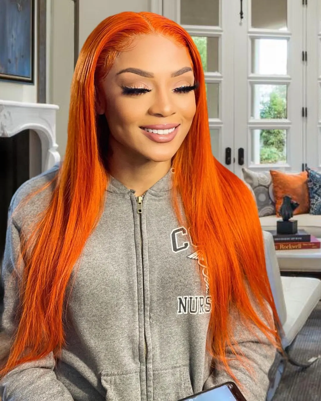350 Ginger Orange Peruvian Straight Human Hair 13x4 Lace Frontal Wigs For  Black Women Lace Front Wigs Full Lace Human Hair Wigs - Buy #350 Ginger  Orange Peruvian Straight Human Hair 13x4