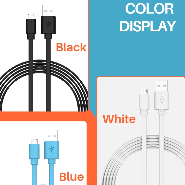 Ready To Ship Focuses Data Cable Mobile Phones 1M Flat Android Micro Usb Fast Charging Micro Typc 8Pin USB C Charger Cables Kits