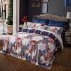 Wholesale home textile reactive printing king size bedding article queen size bedsheet feather soft Jacquard 4 pcs bedding set