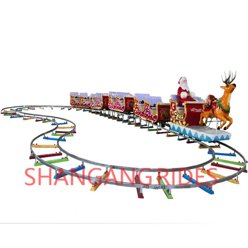 Hot sale amusement park electric track train amusement rides Christmas track train rides