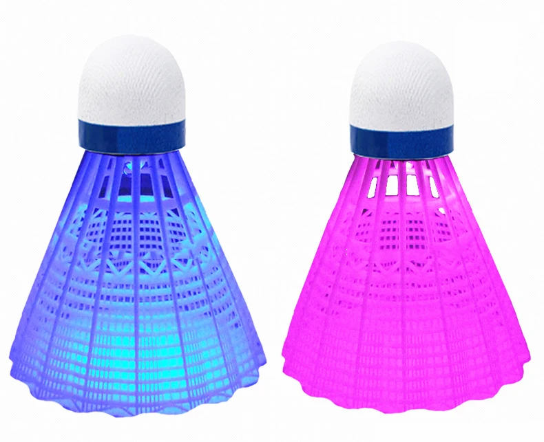 
Wholesale colorful LED luminous nylon badminton for game training 