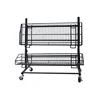 Wholesale Supermarket Metal Promotional Basket Bracket With Wheels