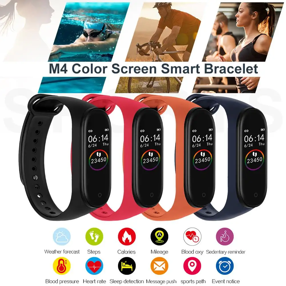 M4 Smart Watch Band Fitness Tracker Watch Sport Pedometer Heart Rate
