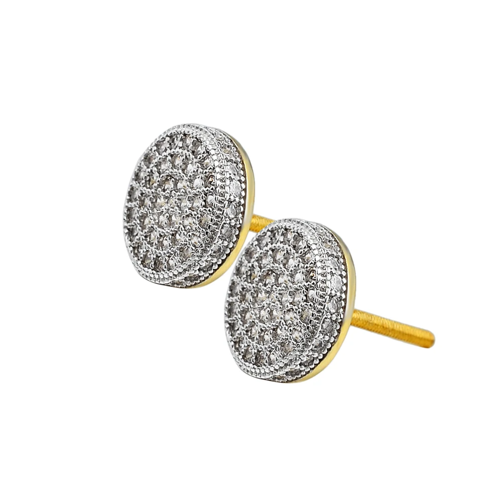 iced out micro pave cz stud earrings 925 sterling silver