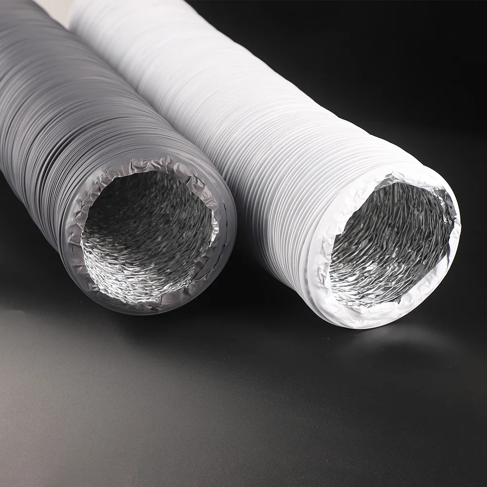 暖通空调铝箔柔性pvc风管管道双层6m排气软管空调绝缘柔性管道