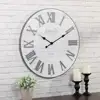 Silver Galvanized White 3D numerals and nail heads wood Wall Clock