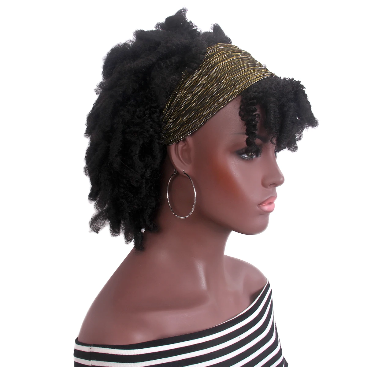 Wholesale African American Black Women Elastic Adjudtable Afro Wigs