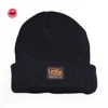 Free sample plain custom your logo black knitted cap acrylic beanie winter hat