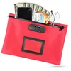 Custom Multi function Cash Money Reusable Deposit Security Locking Bank Bag With Zipper