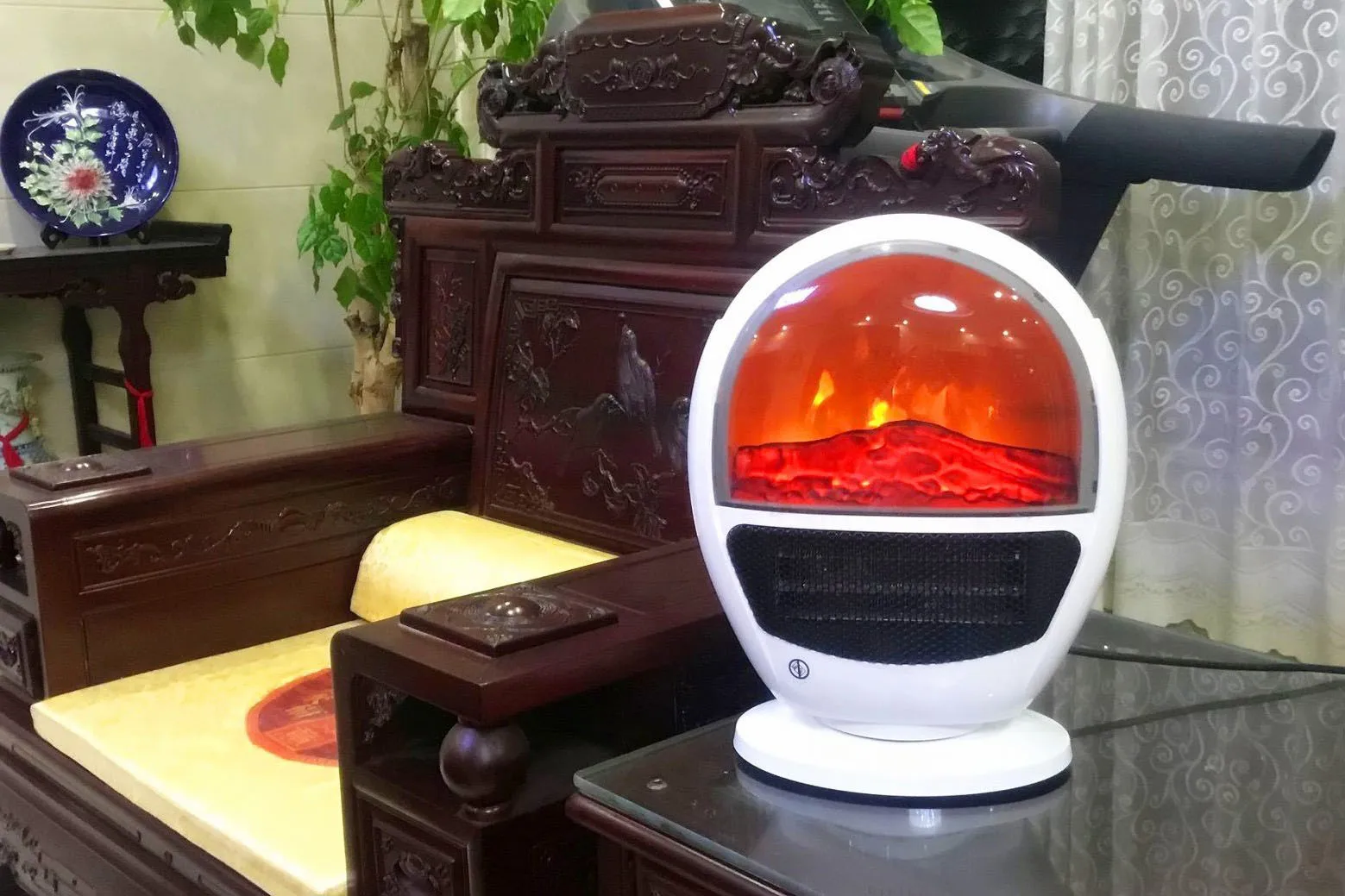 Home Decoration Fireplace Heater Artificial Charcoal Flame Electric