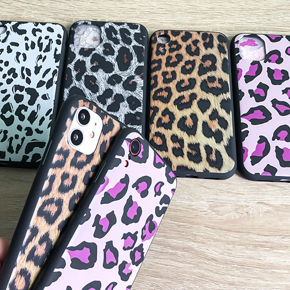 Leopard grain pattern Soft TPU Mobile Phone Case Cover For iPhone 13